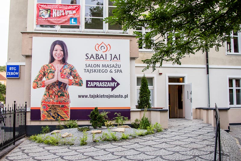 wnętrze salonu sabai jai Gdańsk Jaśkowa Dolina